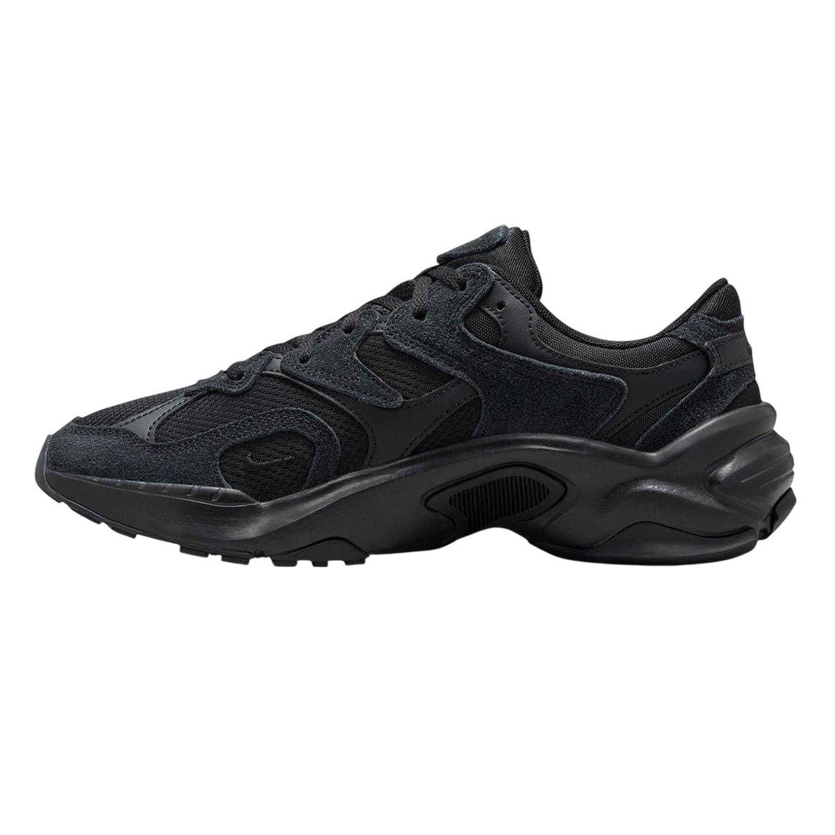 Triple Black - Side - Nike Womens-Ladies Al8 Suede Chunky Sole Trainers