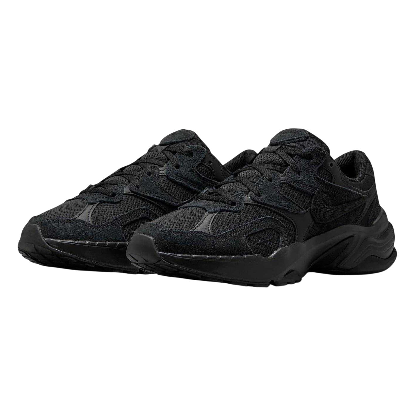 Triple Black - Pack Shot - Nike Womens-Ladies Al8 Suede Chunky Sole Trainers
