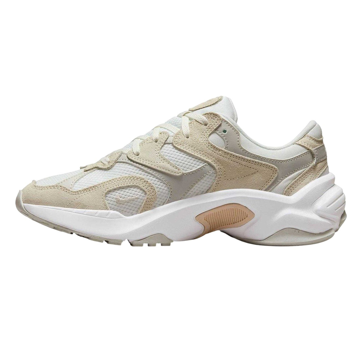 Off White-Bone - Side - Nike Womens-Ladies Al8 Suede Chunky Sole Trainers