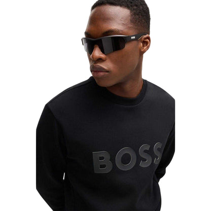 Black - Side - Boss Mens Wordmark Crew Neck Sweatshirt