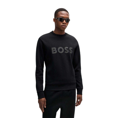 Black - Lifestyle - Boss Mens Wordmark Crew Neck Sweatshirt