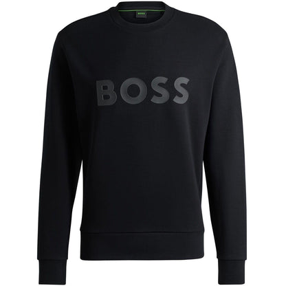 Black - Front - Boss Mens Wordmark Crew Neck Sweatshirt