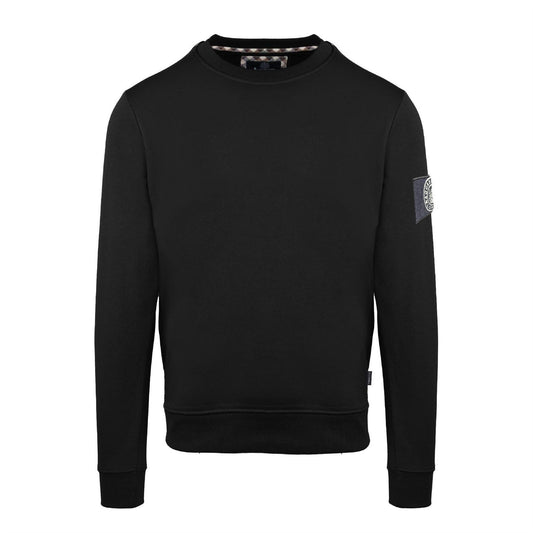 Black - Front - Aquascutum Mens Round Neck Relaxed Fit Sweatshirt