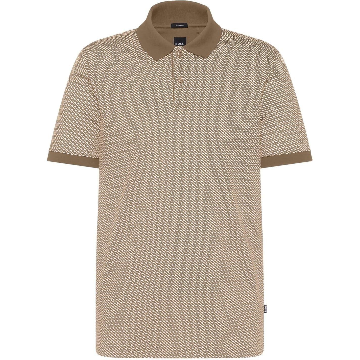 Beige - Front - Boss Mens H-Parlay Tailored Polo Shirt