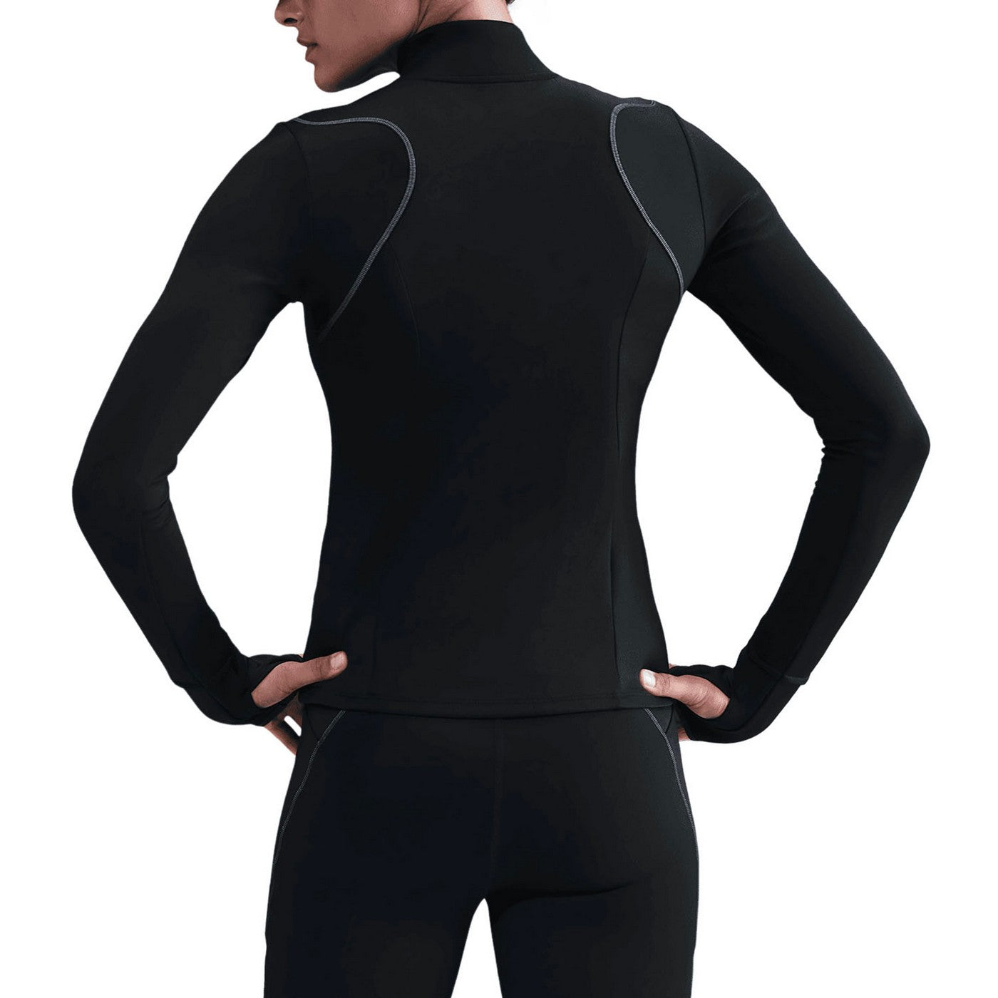 Black - Back - Nike Womens-Ladies Swift Base Layer Top