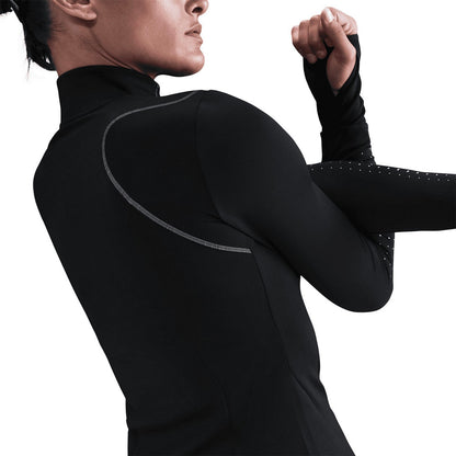 Black - Side - Nike Womens-Ladies Swift Base Layer Top