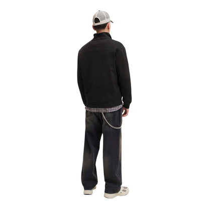 Black - Back - Jack And Jones Mens High Collar Sweatshirt