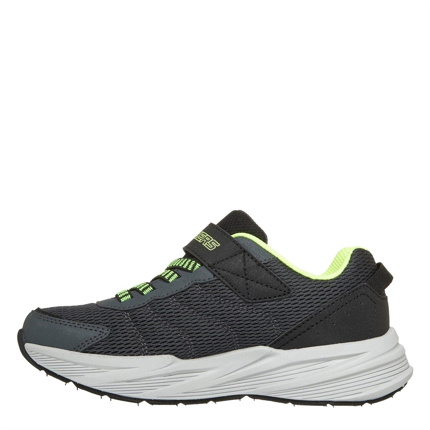 Charcoal-Lime - Back - Skechers Boys Microspec Trainers