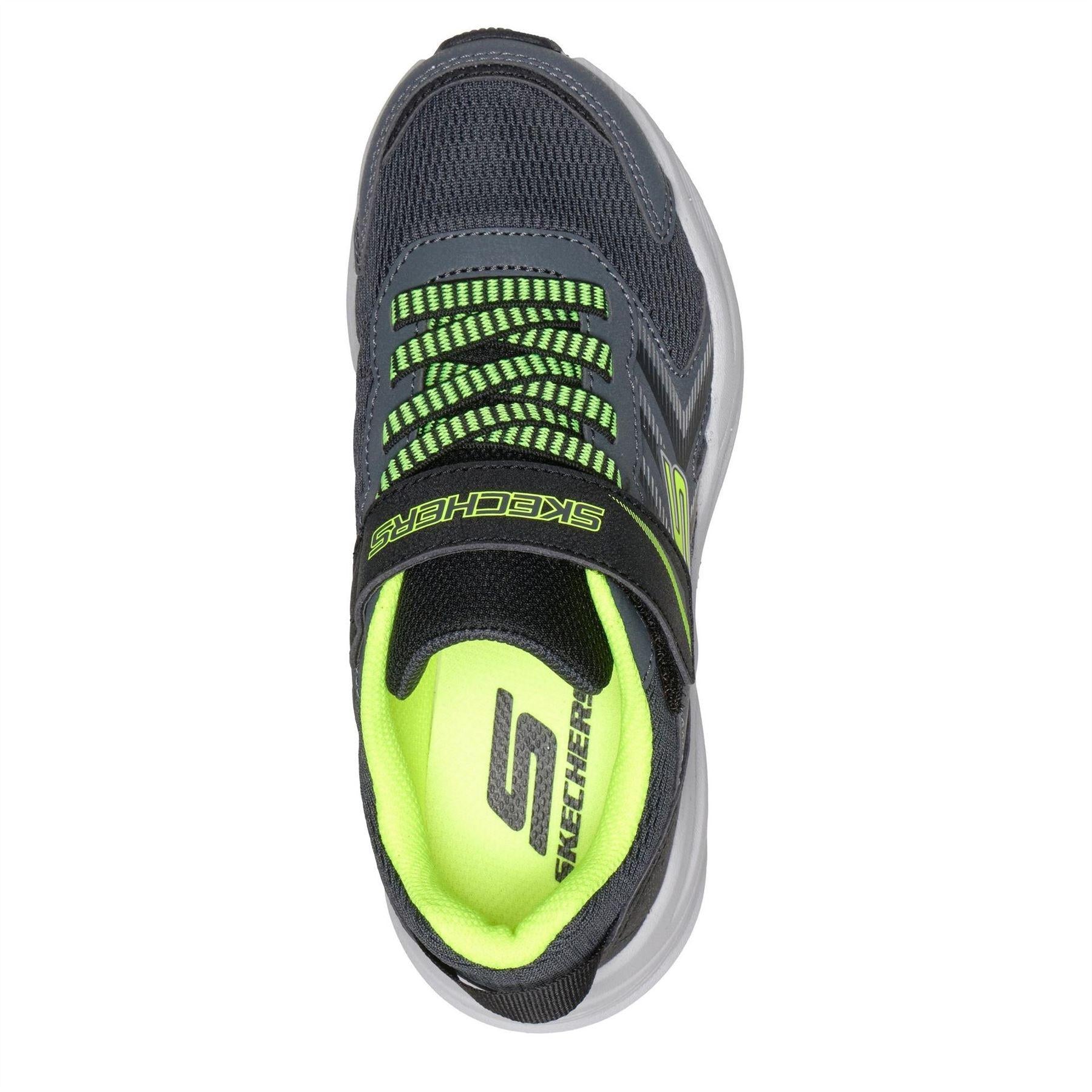 Charcoal-Lime - Lifestyle - Skechers Boys Microspec Trainers