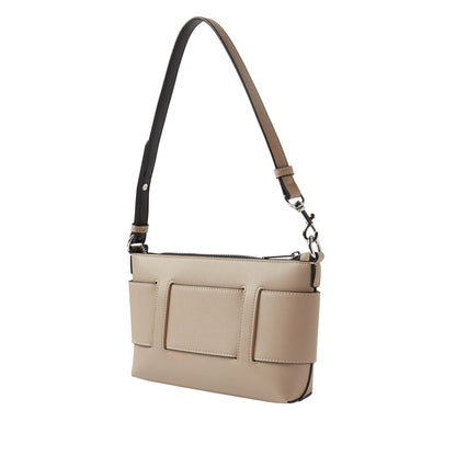 Sand - Back - Armani Exchange Womens-Ladies Susy Metal Logo Shoulder Bag