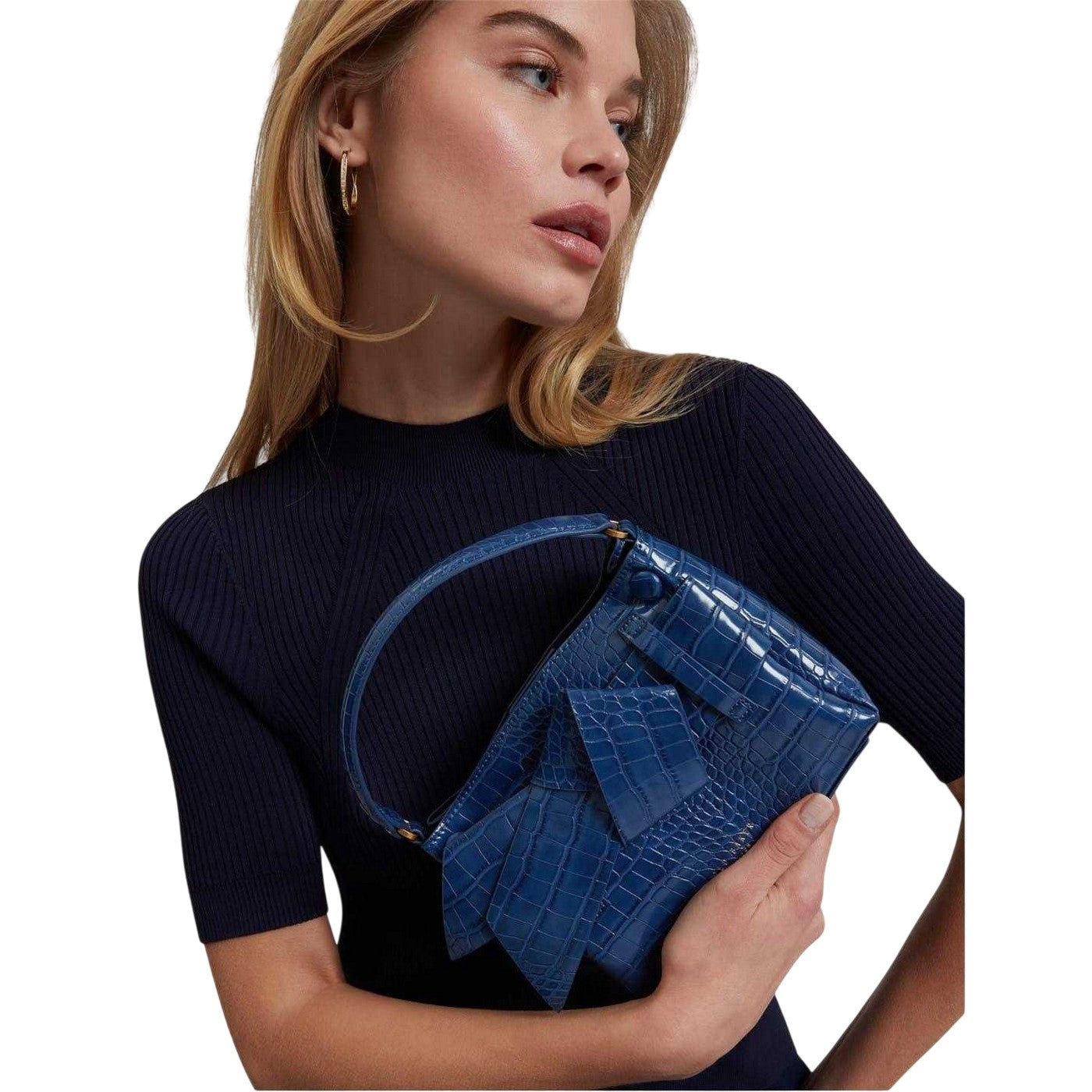 Dark Blue - Pack Shot - Ted Baker Ssansa Bowknot Handbag