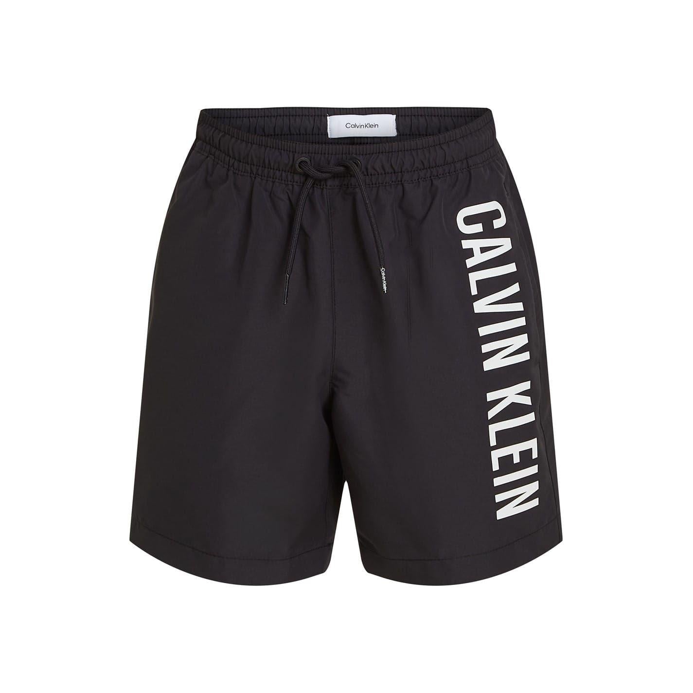 Black - Front - Calvin Klein Boys Slim Swimming Board Shorts