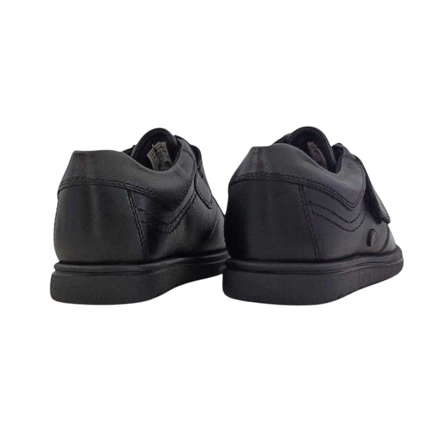 Black - Back - Waltham Boys Leather School Shoes