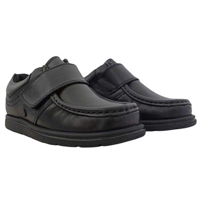 Black - Pack Shot - Waltham Boys Leather School Shoes