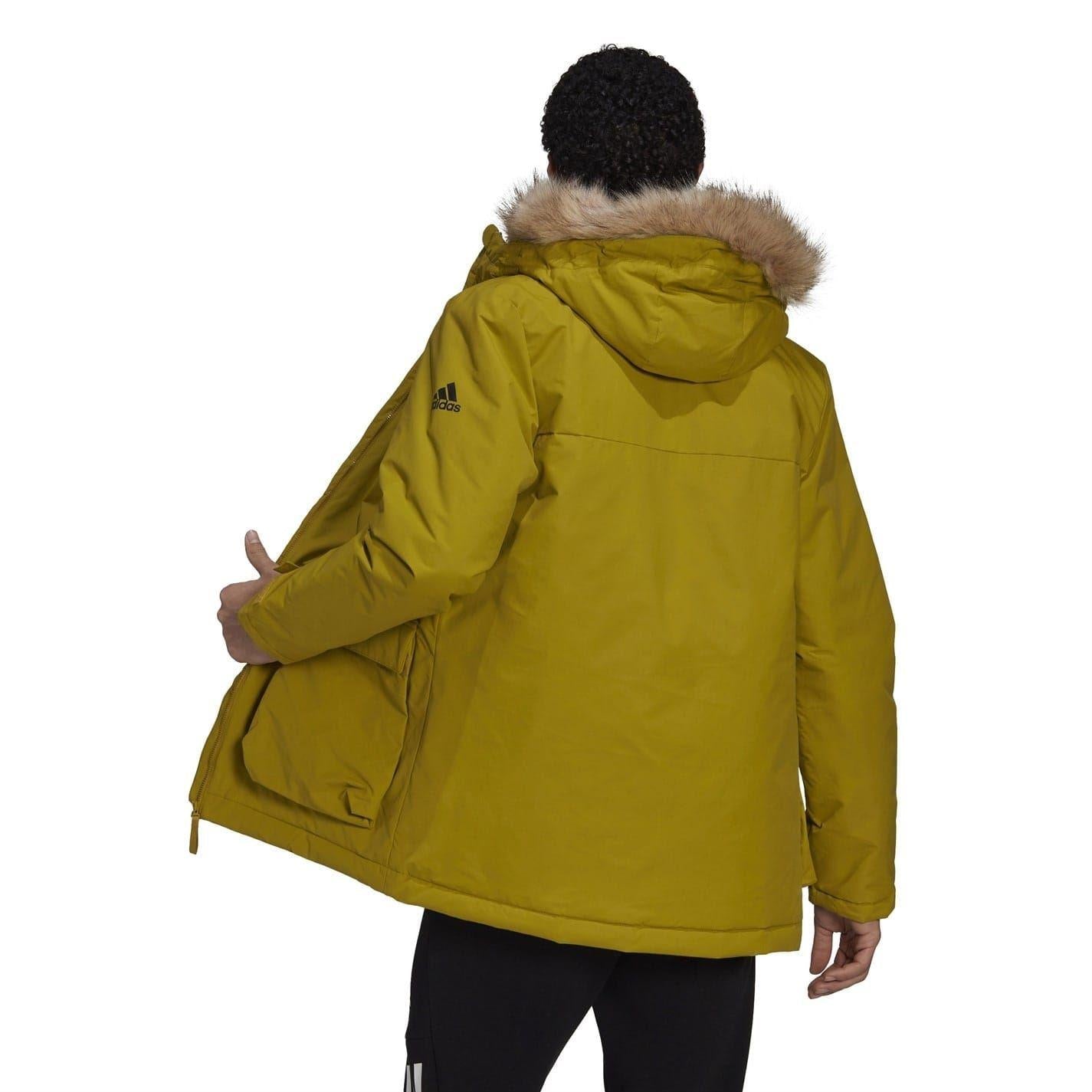 Pulse Olive - Back - Adidas Mens Utilitas Parka