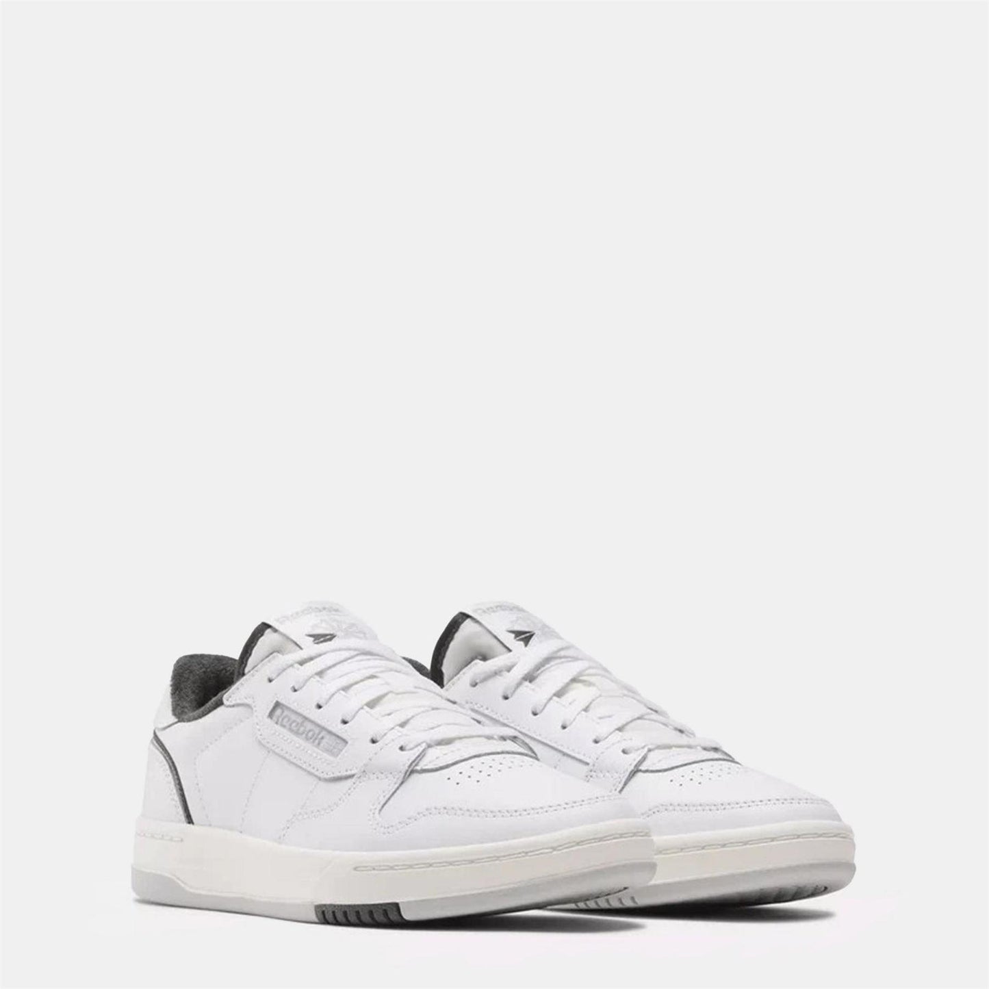 White-Grey - Back - Reebok Womens-Ladies Phase Court Leather Flatform Trainers