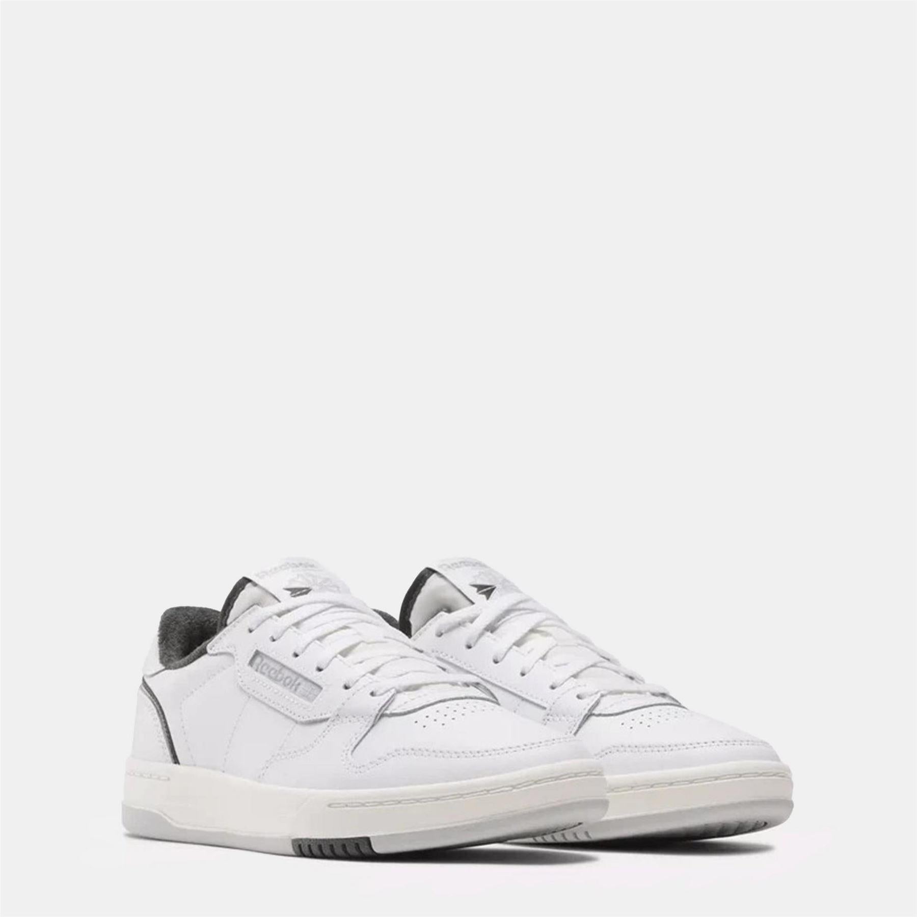 White-Grey - Back - Reebok Womens-Ladies Phase Court Leather Flatform Trainers