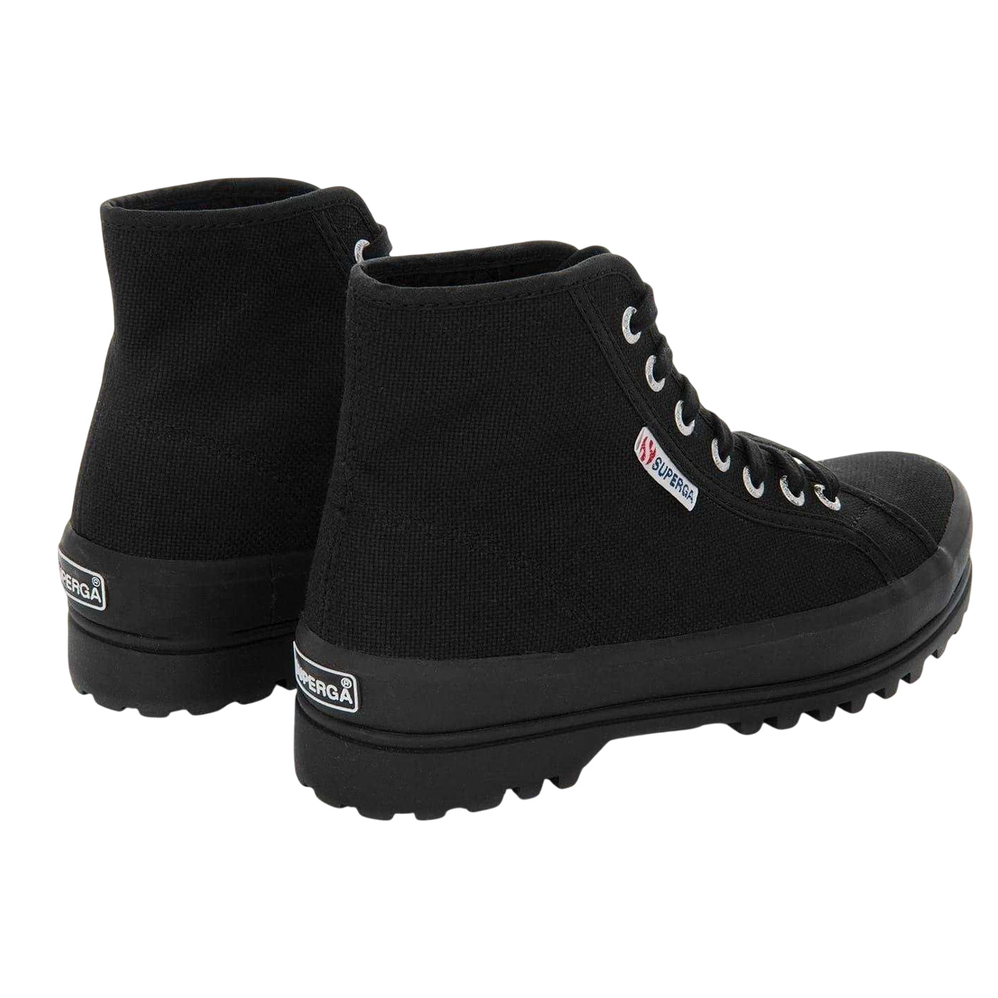 Black - Back - Superga Womens-Ladies 2341 Alpina Canvas High-top Shoes