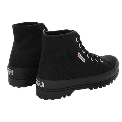 Black - Back - Superga Womens-Ladies 2341 Alpina Canvas High-top Shoes