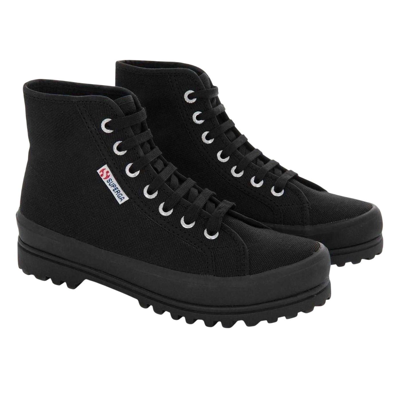 Black - Pack Shot - Superga Womens-Ladies 2341 Alpina Canvas High-top Shoes