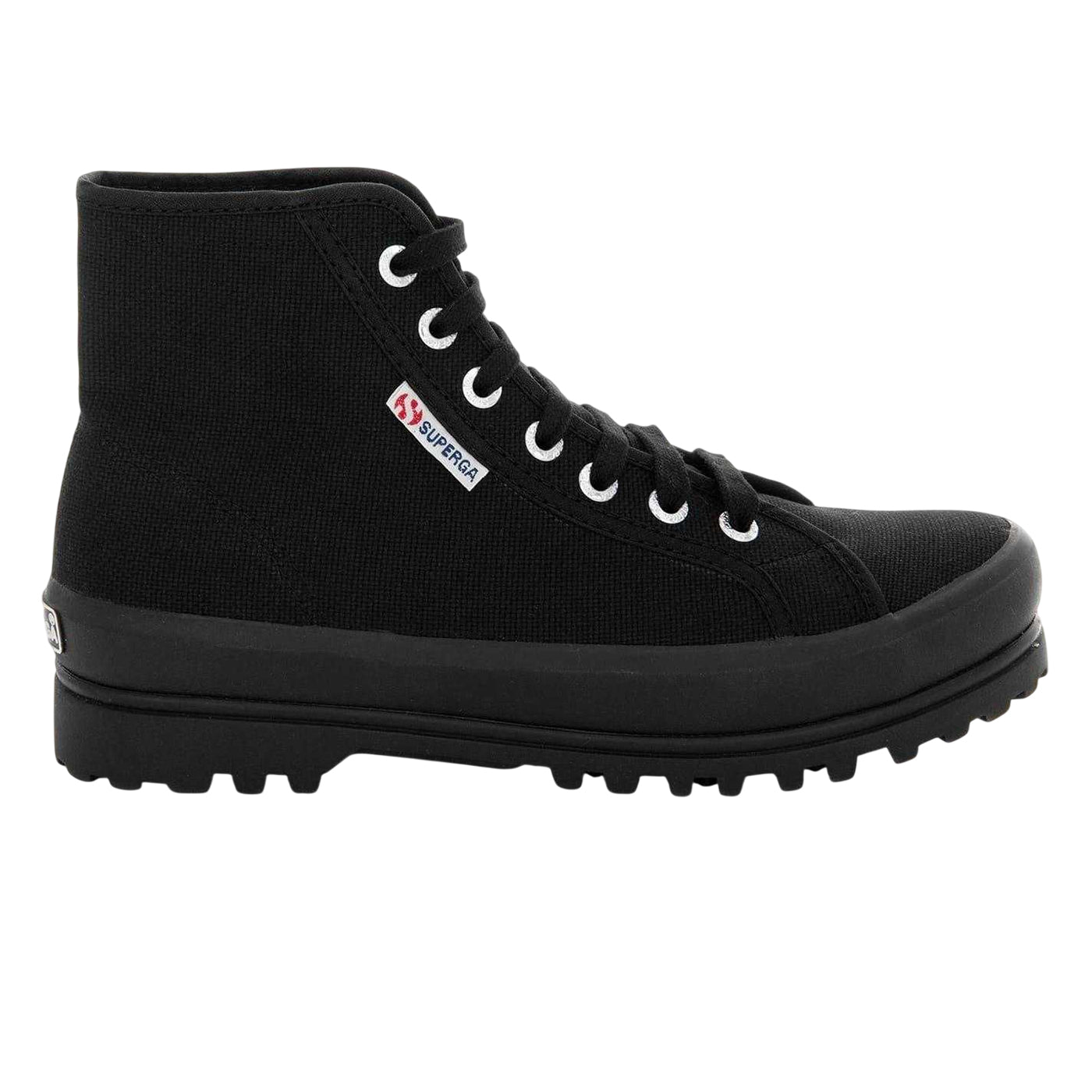 Black - Front - Superga Womens-Ladies 2341 Alpina Canvas High-top Shoes