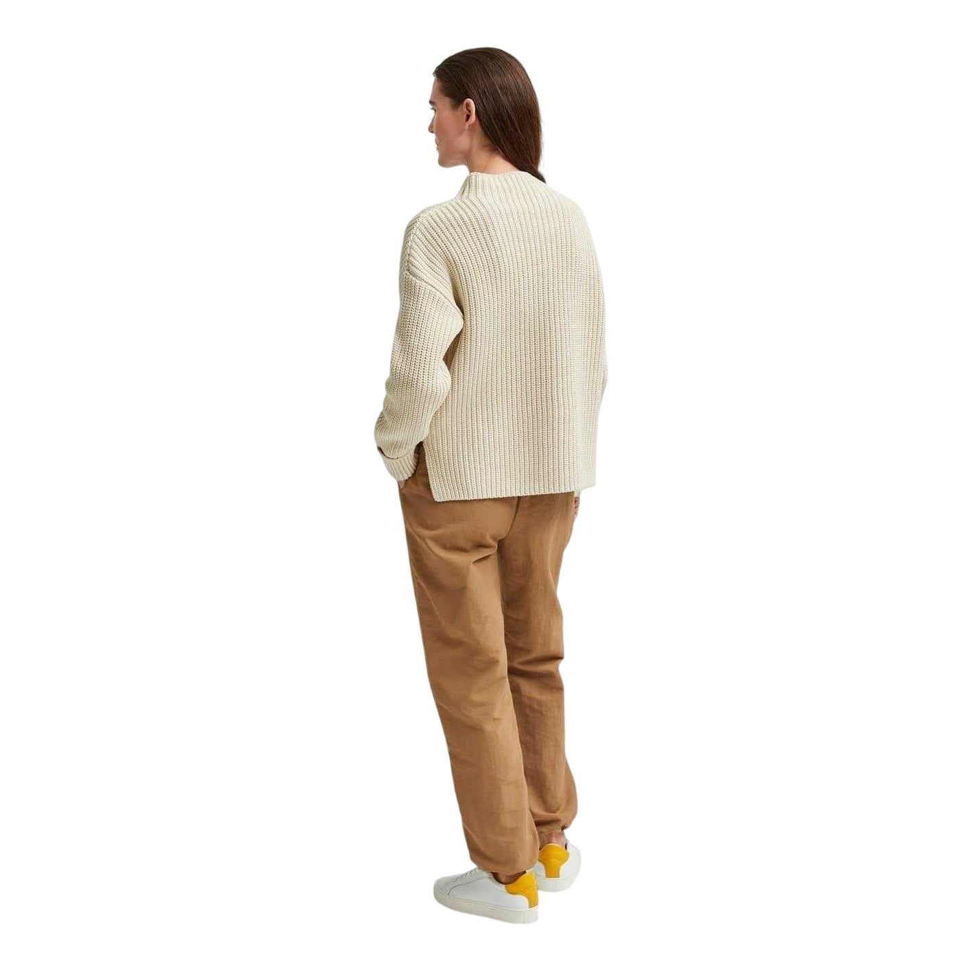 Birch - Back - Selected Femme Womens-Ladies Selma Rib Knit Jumper