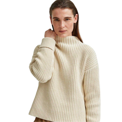 Birch - Side - Selected Femme Womens-Ladies Selma Rib Knit Jumper