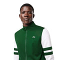 Green-White - Side - Lacoste Unisex Adult Sportsuit Striped Tennis Jacket