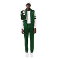 Green-White - Close up - Lacoste Unisex Adult Sportsuit Striped Tennis Jacket