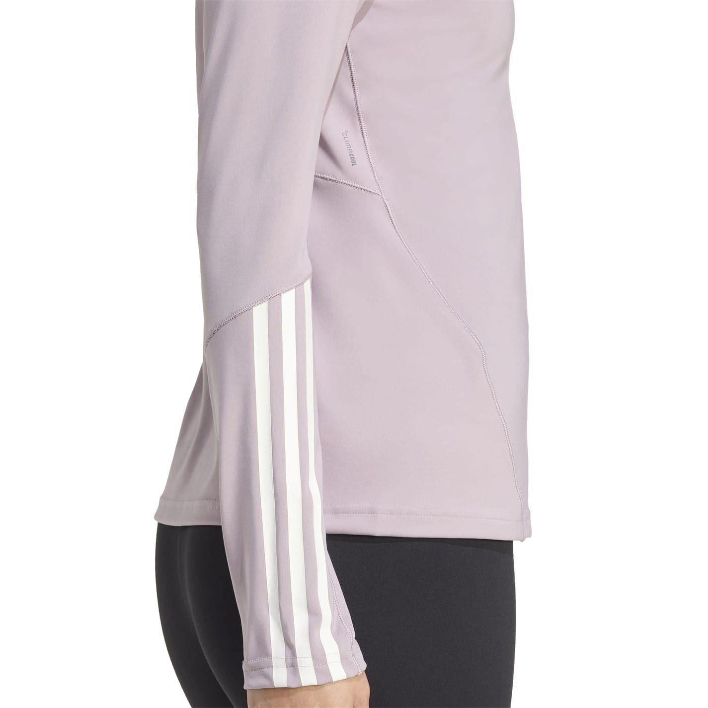 Preloved Fig - Side - Adidas Womens-Ladies Hyperglam Zip Neck Gym Top