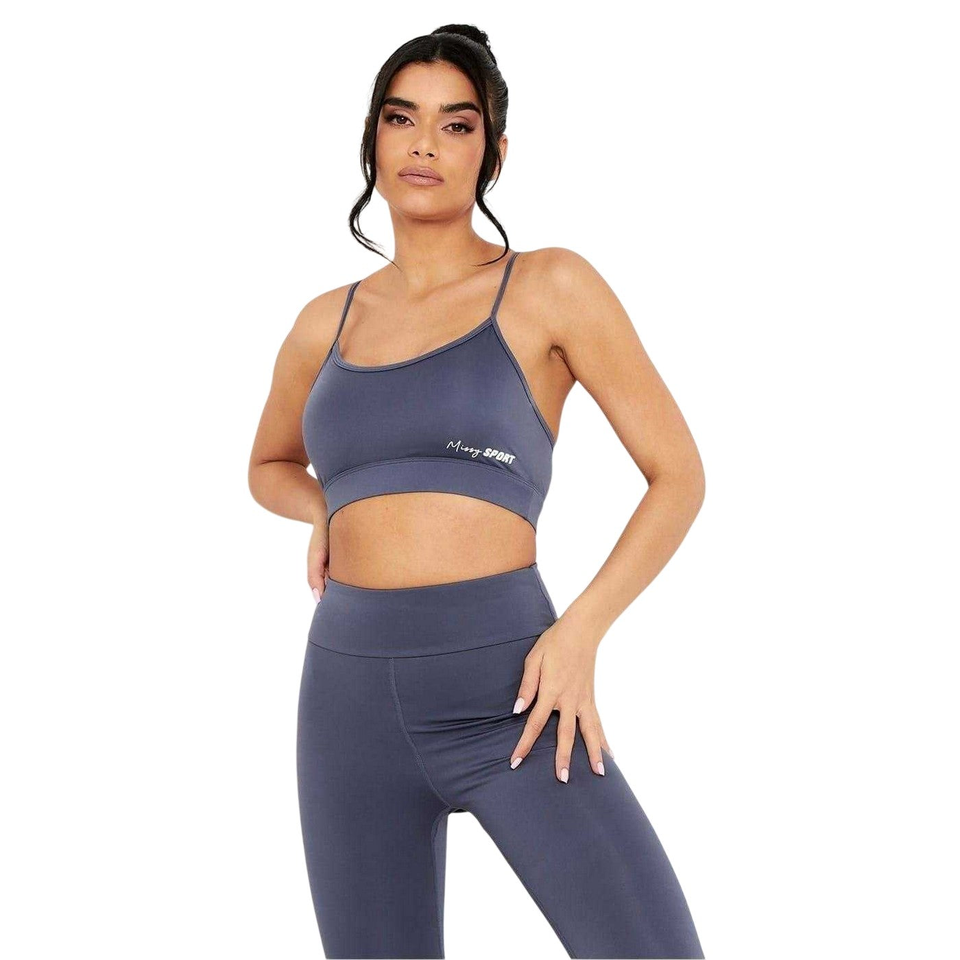 Navy - Front - Missy Empire Womens-Ladies Gym Crop Top