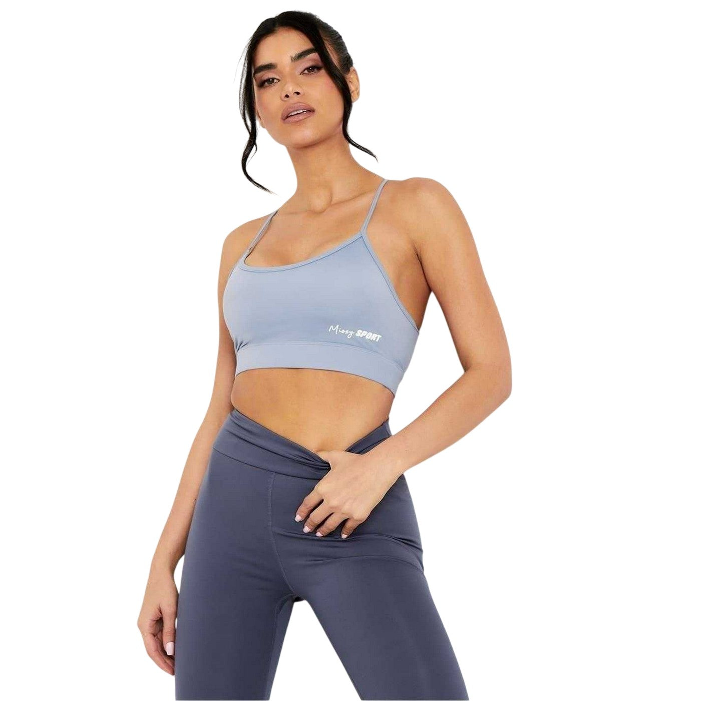 Blue - Front - Missy Empire Womens-Ladies Gym Crop Top
