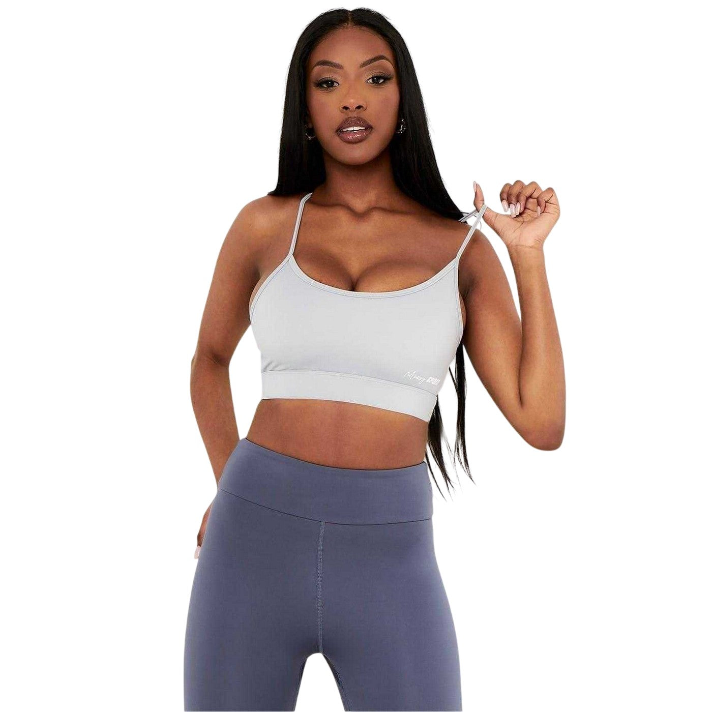 Pale Blue - Front - Missy Empire Womens-Ladies Gym Crop Top