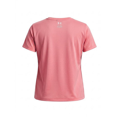 Pink-White - Back - Under Armour Childrens-Kids Tech Performance T-Shirt