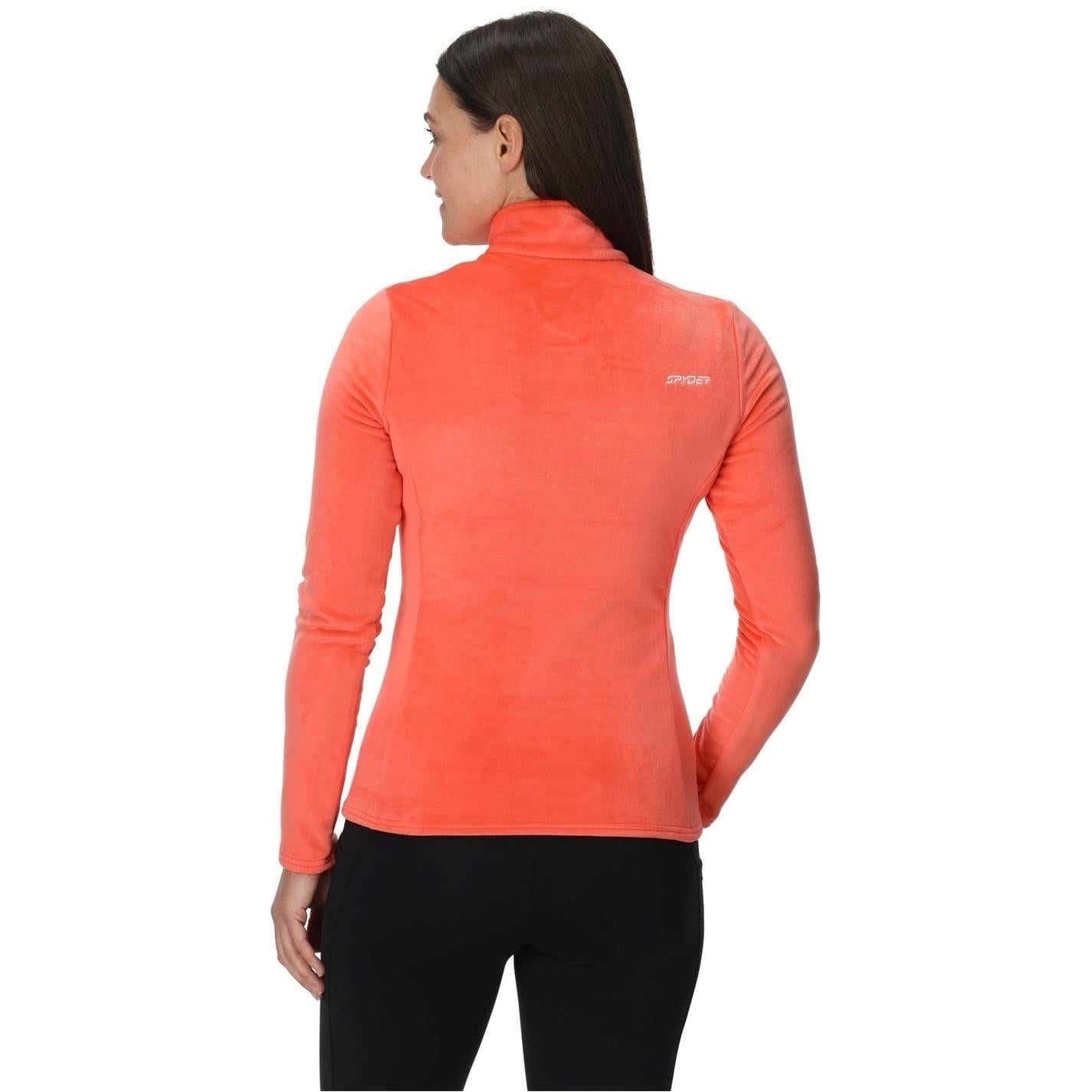 Coral - Back - Spyder Womens-Ladies Shimmer Velour Sweatshirt