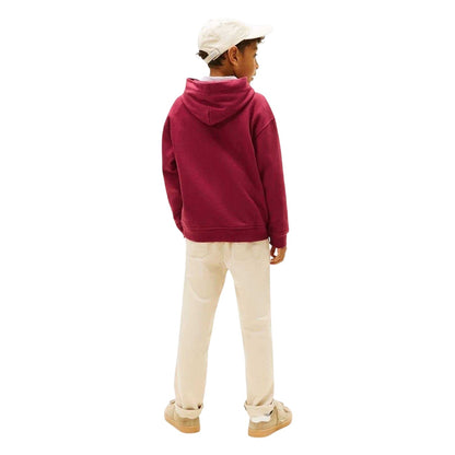 Cherry Red - Back - Tommy Hilfiger Childrens-Kids Logo Hooded Drawstring Hoodie