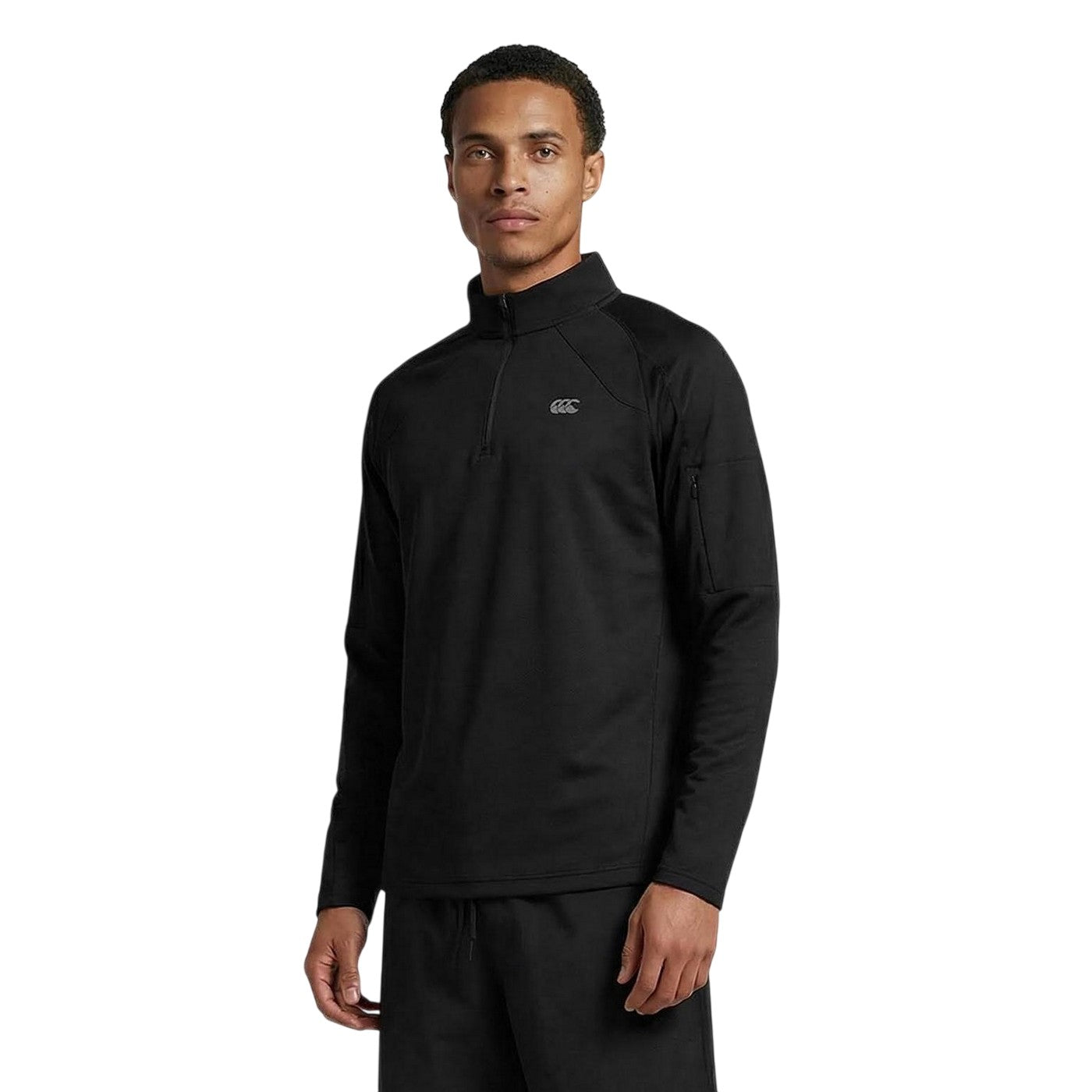 Black - Side - Canterbury Mens Tempo Quarter Zip Track Jacket