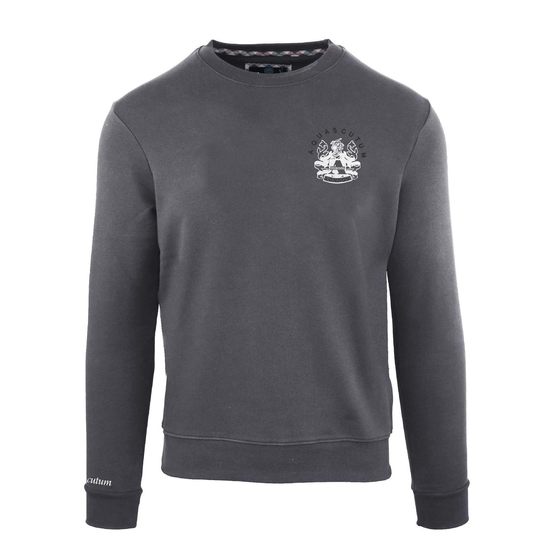 Antracite - Front - Aquascutum Mens Round Neck Sweatshirt