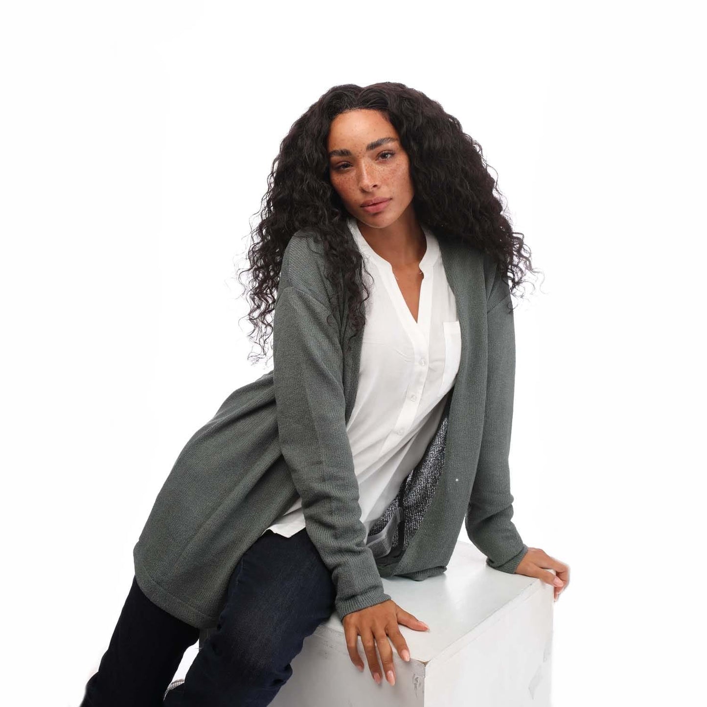 Green - Pack Shot - Vero Moda Womens-Ladies Eddie Open Cardigan