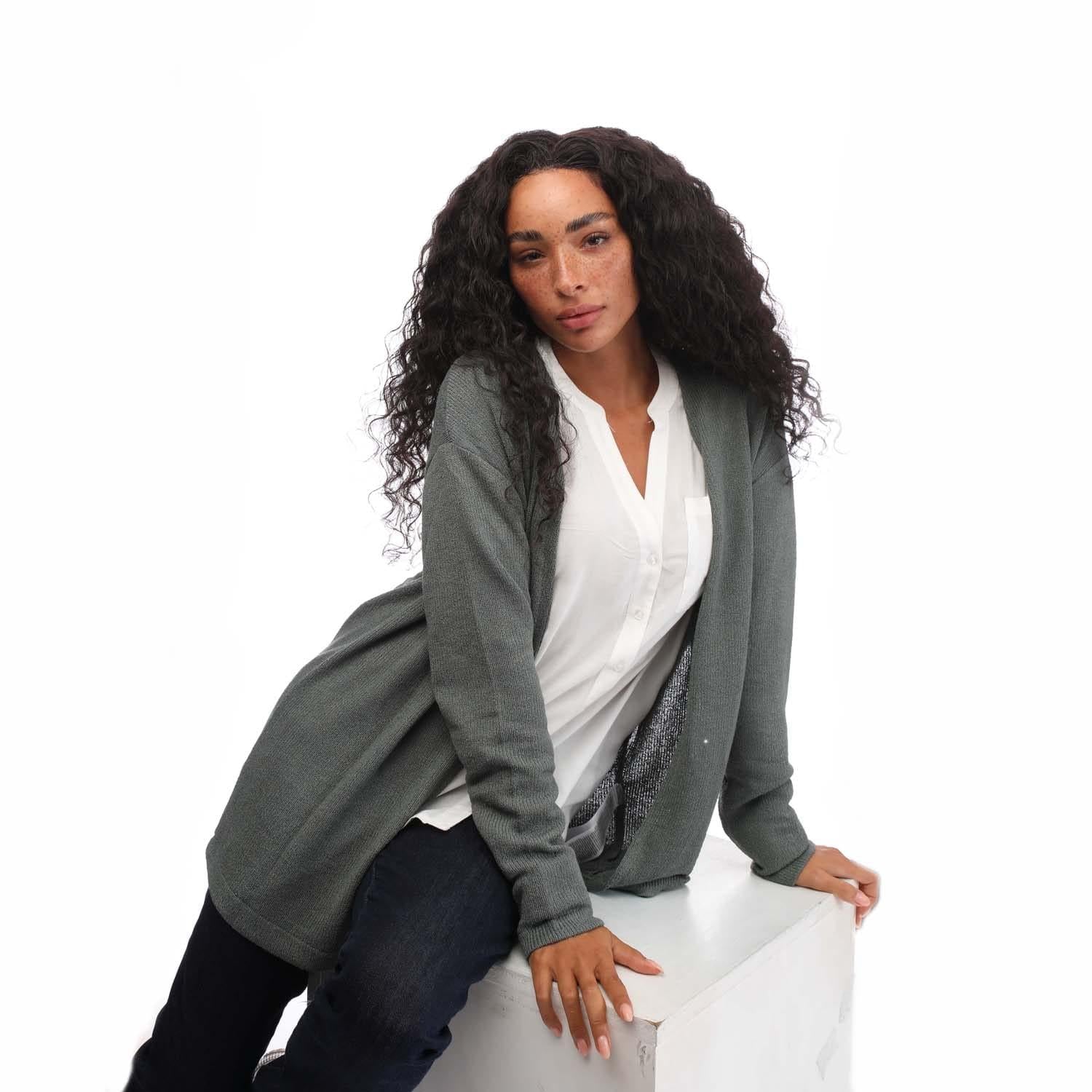 Green - Pack Shot - Vero Moda Womens-Ladies Eddie Open Cardigan