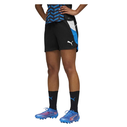 Black-Blue - Side - Puma Womens-Ladies Training Workout Shorts