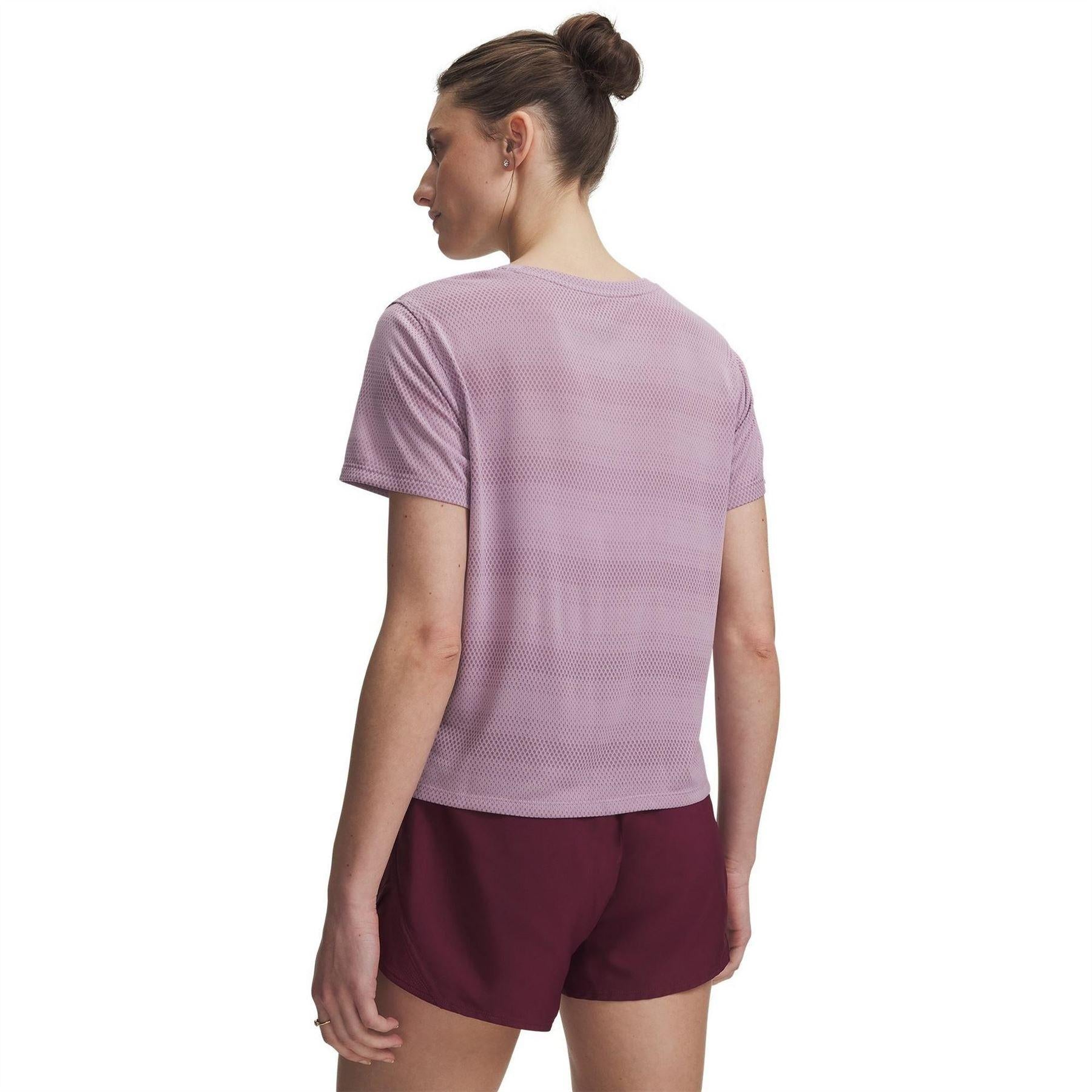 Mauve Pink - Back - Under Armour Womens-Ladies Velociti Performance T-Shirt