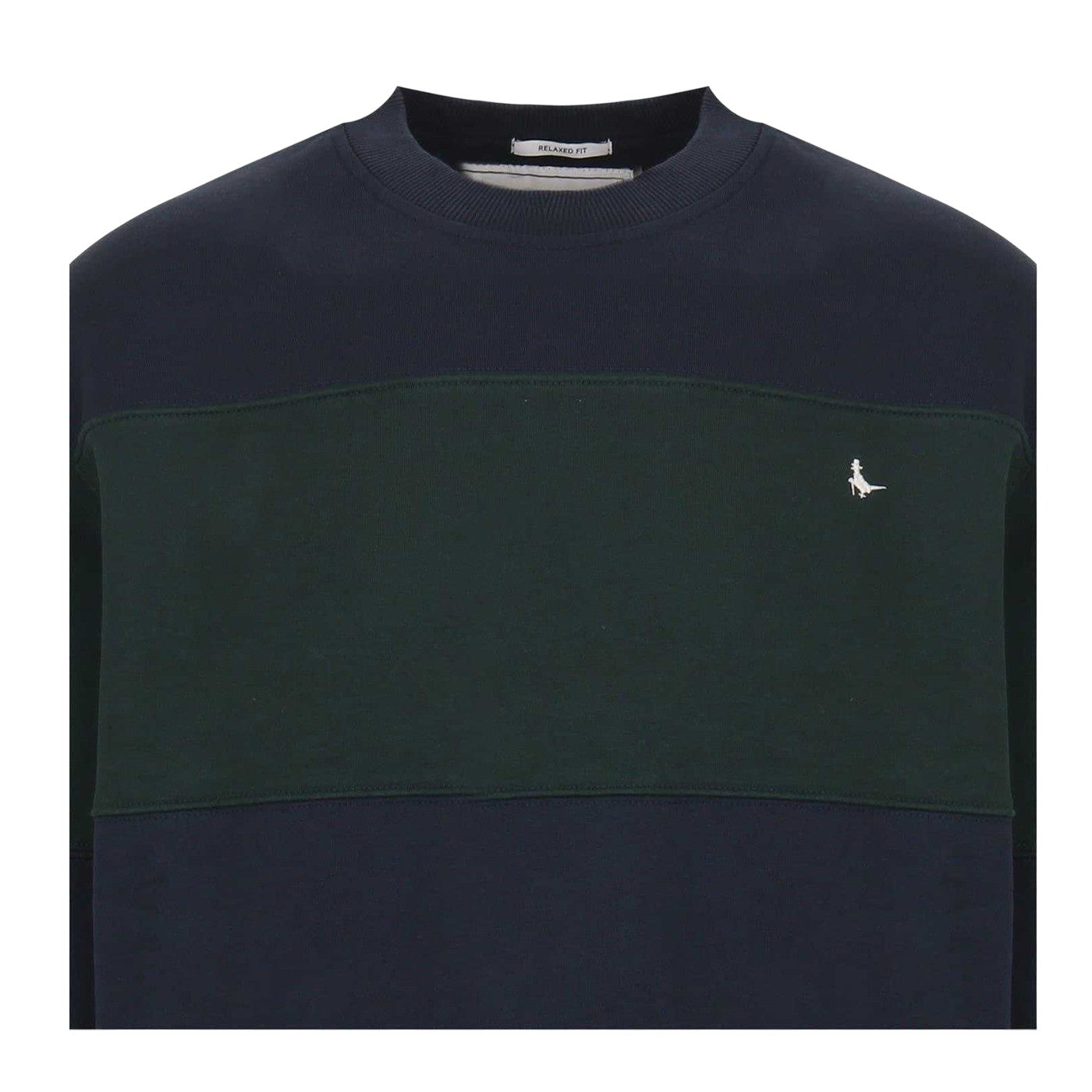 Pine-Navy - Side - Jack Wills Mens Colour Block Sweatshirt