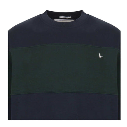 Pine-Navy - Side - Jack Wills Mens Colour Block Sweatshirt