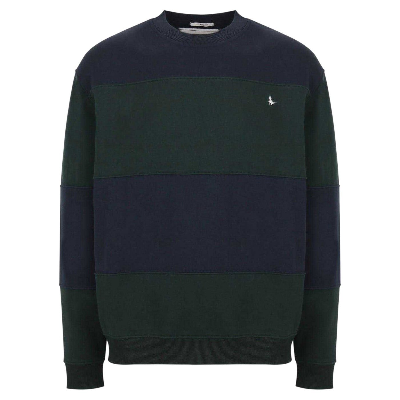 Pine-Navy - Front - Jack Wills Mens Colour Block Sweatshirt