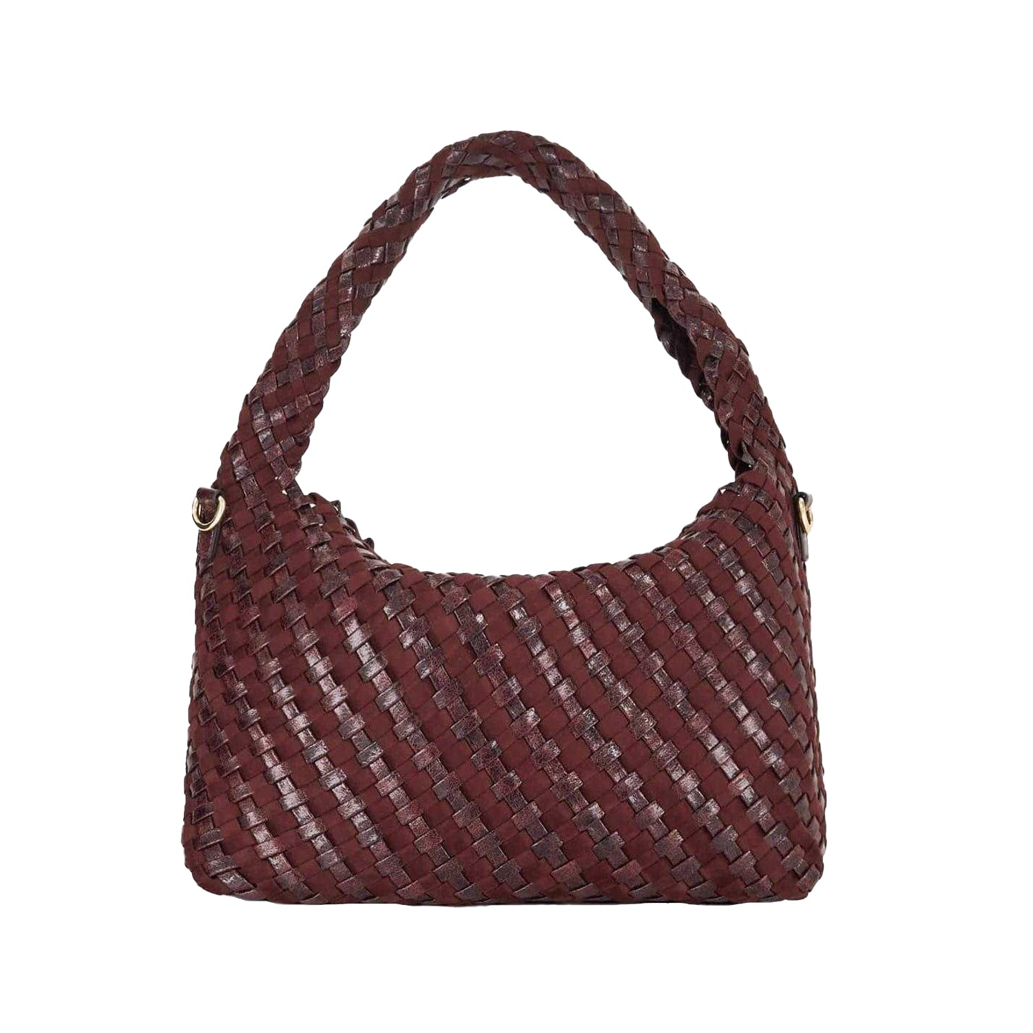 Aubergine - Back - Dune London Basket Weave Hobo Bag