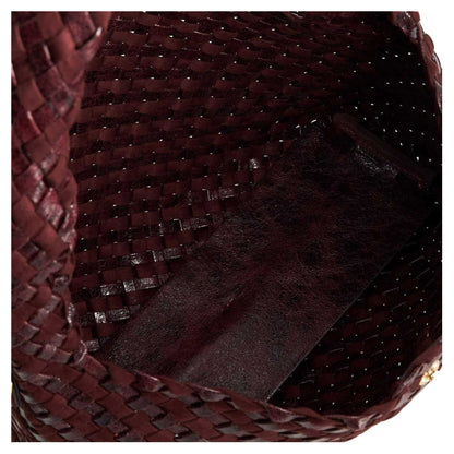 Aubergine - Side - Dune London Basket Weave Hobo Bag