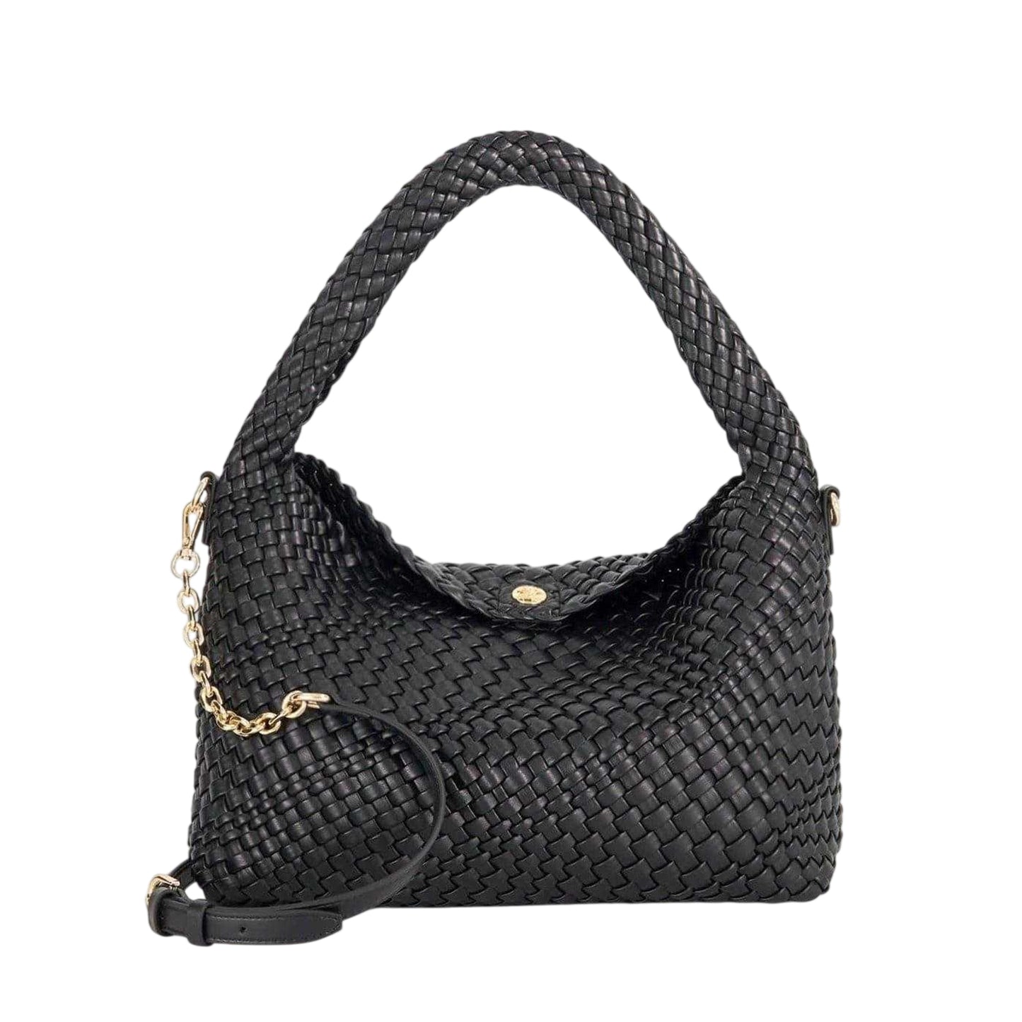 Black - Front - Dune London Basket Weave Hobo Bag