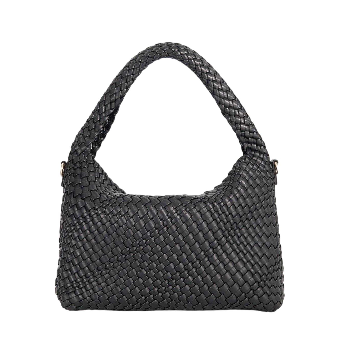 Black - Back - Dune London Basket Weave Hobo Bag