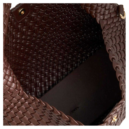 Chocolate - Side - Dune London Basket Weave Hobo Bag
